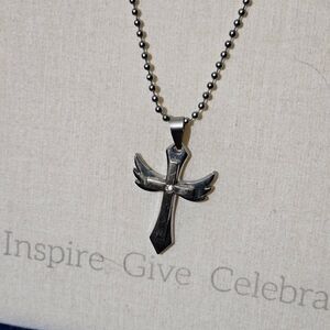 Men's Stainless Steel Cross Pendant Necklace